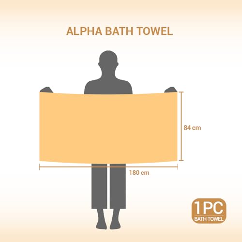 Image of Welspun Alpha 100% Cotton 420 GSM Dobby Weave Solid Premium Large Bath Towel | Super Absorbent, Quick Dry & Ultra Soft - 84 x 180 Cm - Yellow