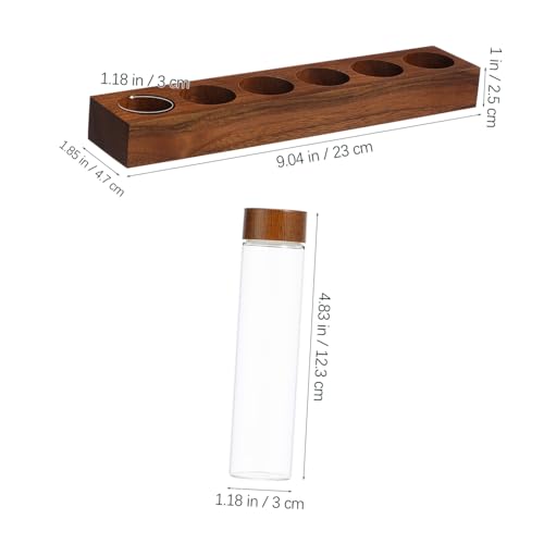 Tubos de almacenamiento para café con soporte de madera miniatura 2