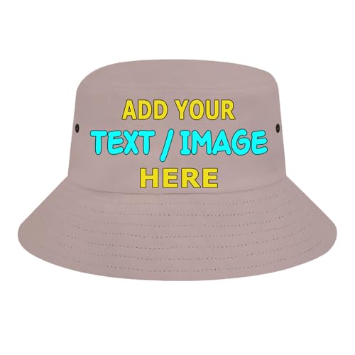 ZJHCEUS Personalized Hot Summer Bucket Hat for Beach Golf Fishing Custom Fisherman Cap Trendy Fun Gifts, Blush-Pink