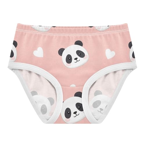 Cute Panda White Hearts Pink Girls Underwear Toddlers 2t Cotton Panties Little Girl Cartoon Briefs Undies Kids