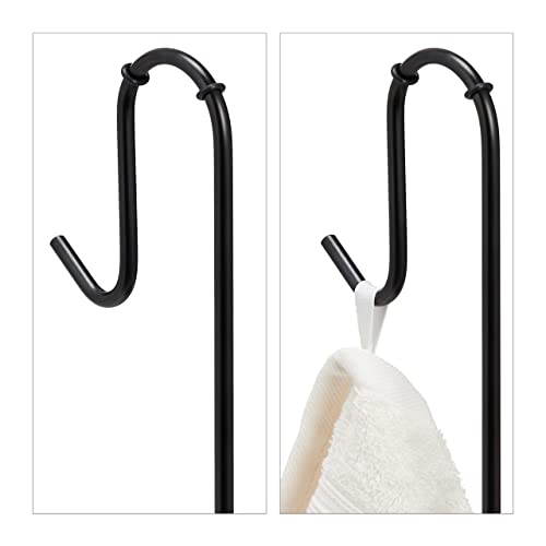 Relaxdays Mensola Portaoggetti da Doccia, Acciaio Inox, HLP 45,5 x 23,5 x 21,5 cm, Appendere, 4 Ganci e 1 Ripiano, Nero, 100% - Image 7