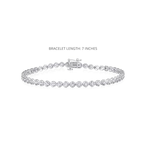 1 to 3 Carat Lab Grown Diamond Tennis Bracelet for Women - 14k White Gold Bracelet for Her (D-E, VS1-VS2, 1.00 to 3.00 cttw) 7 Inches Long with Box With Tongue and Safety3