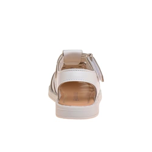 Image of Laura Ashley Princess Girl Rainbow Sandals Summer Glitter Strap Closed Toe Sandals Flats for Girls Size 6-10 Toddler 11-12 Little Kid