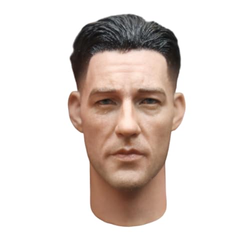 1/6 Scale Male Head Sculpt,Machine Gunner European Male Soldier Head Carved DIY Head Model for 12inch Action Figure Body (Painted)