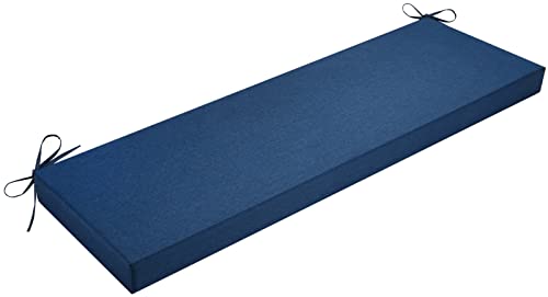Cojín para banco de exterior con diseño impermeable, espuma gruesa para tapicería para muebles de patio, ventana, sofá, color azul, 40 x 40 x 5 cm