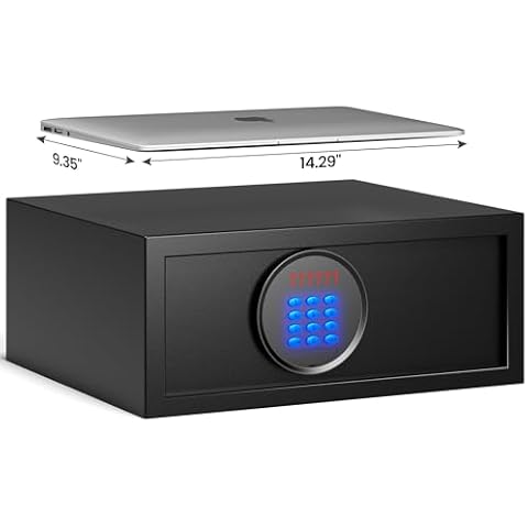 Hotel Safe Box with Administrator's Password Home Safe with Silent Mode & LED, Laptop College Dorm Safe with Backlit Keypad for Cruise Cabins and Rentals (15.35"D x 19.49"W x 7.87"H - 23.58 lb) Cover