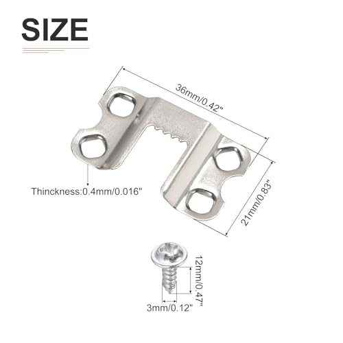 Image of DTGN 36mm Saw Tooth Picture Hangers 4-Hole with Screws - 10 Pcs - Good for Hanging Paintings Picture - Frame Hook Photos