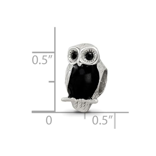 925 Sterling Silver Oxidized Wise Owl Charm Pendant Necklace