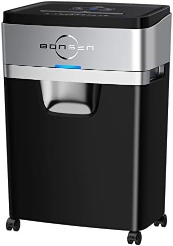 BONSEN Paper Shredder, 18-Sheet 30 Mins Nonstop Heavy Duty Paper Shredder for Office, 52dB Ultra Quiet Cross-Cut Shredder with 6.6 Gals Basket, Anti-Jam CD and Credit Shredder for Home Office (S3104)