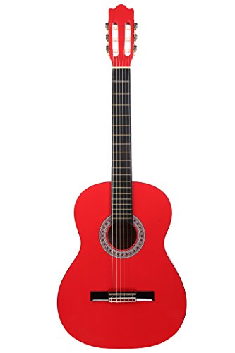 Image of Juarez 39C /RED Classical Guitar Full Size Deluxe Nylon Strings, Red Gloss Finish