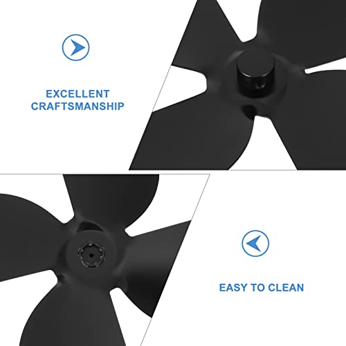 Garneck Kaminventilator Ersatzteile Rotorblatt 4 Blätter: Kamin Ofen Ersatz Blatt Schwarz Aluminiumlegierung Ofenventilator Kamin Holzofen Ofen Lüfter Winter Kaminzubehör