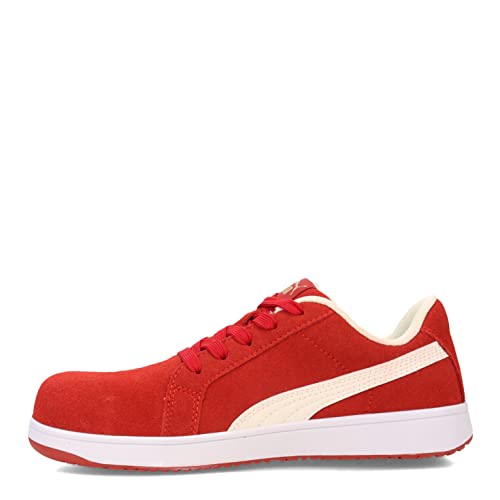 Image of Puma Women's Iconic Suede Composite Toe Industrial Shoe, Red Eh, 6.5