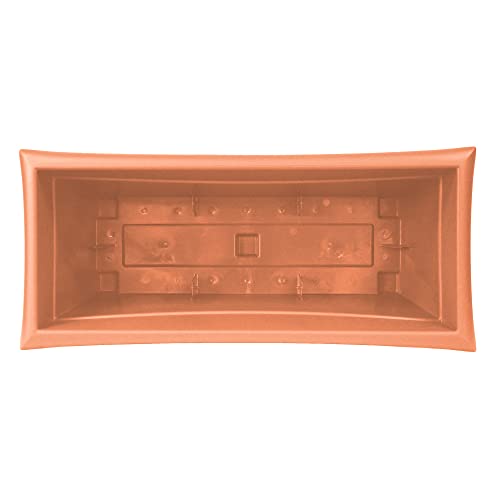 Bloem Dayton Large Window Deck Box Planter: 27" - Coral - 100% Recycled Plastic Box, Elevated Feet, For Indoor And Outdoor Use, Gardening, 7 Gallon Capacity #TOP2