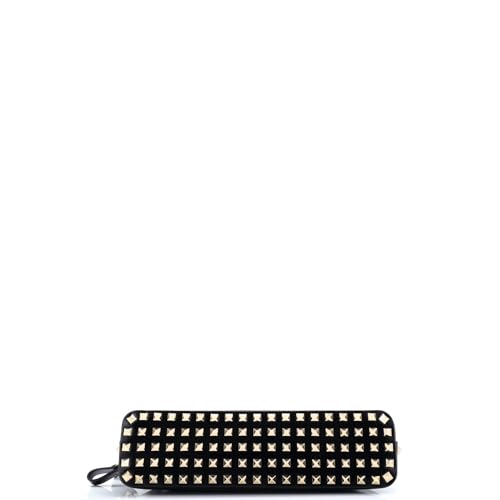 Pre-Loved Rockstud Zip Crossbody Bag Leather East West, Black4