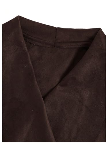 Image of Verdusa Girl's Faux Suede Tassel Vest 70s Hippie Cardigan Cowgirl Fringe Jacket