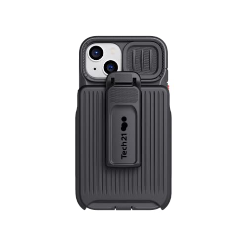 tech21 iPhone 14 Evo Max Compatible with MagSafe – Durable, Shock-Absorbing and Rugged Phone Case with Holster and 20ft FlexShock Multi-Drop Protection Black