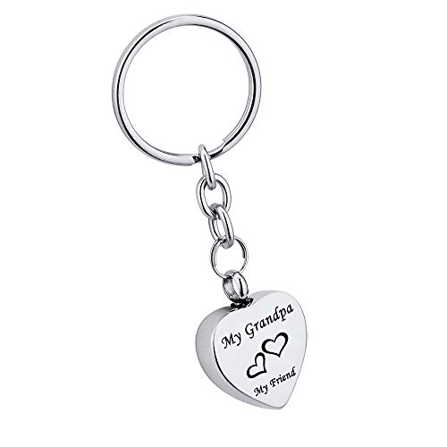 weikui My Dad My Friend Pendant Cremation Urn Keychain Memorial Keepsake Key Chain Ashes Jewelry with Free Engraved