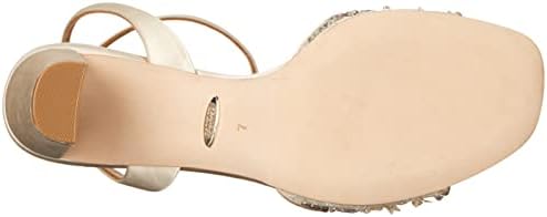 Badgley Mischka Women's TAYTEN Heeled Sandal, Ivory Satin, 8.5 | Image 3