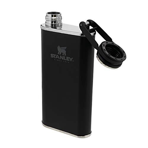 Stanley Classic Wide Mouth Flask 0.23L / 8OZ Matte Black with Never-Lose Cap – Petaca de Acero Inoxidable de Boca Ancha… - Imagen 5