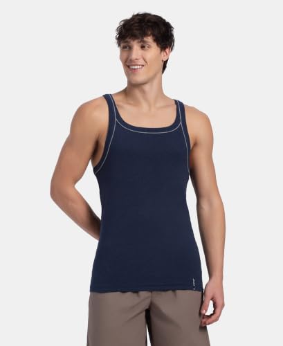 Image of Jockey US54 Men Super Combed Cotton Square Neck Gym Vest with Graphic Print