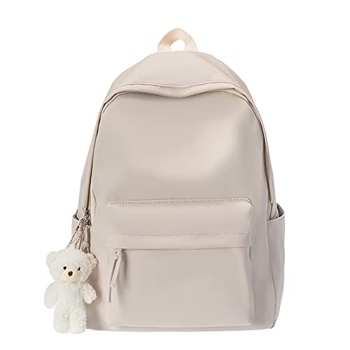 Mochila japonesa 2023 nueva moda coreana versátil para estudiantes de secundaria, mochila escolar de gran capacidad para niños con almuerzo, blanco, Talla única