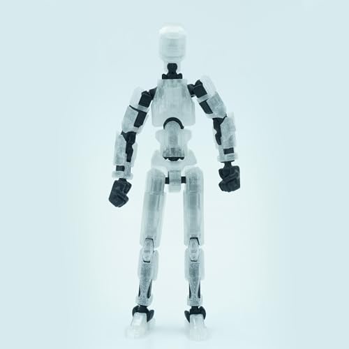 Image of Dummy 13 Action Figure Robot | Fully Articulated 3D Printed Robot Toy | 5.4-inch Collectible Figurine | Matte Finish| Unassembeled (Semitransparent-Black)