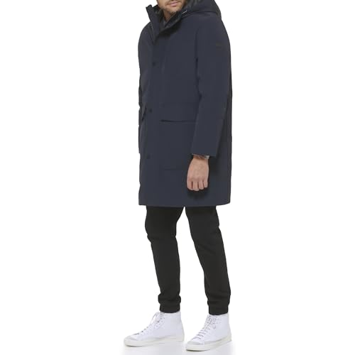 Image of DKNY Men's Water Resistant Hooded Logo Parka Jacket