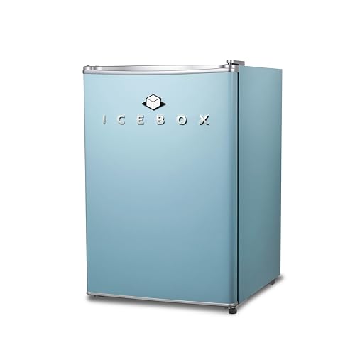 ICEBOX 2.5 Cu. Ft. Compact Refrigerator, ENERGY STAR Certified Small Refrigerator, Single Door Mini Fridge with Chiller Compartment, R600a Refrigerant, IBCR25SLT, Slate Blue