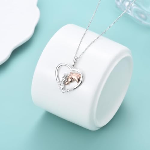 GULICX Horse Gifts for Teen Girl Women, Girl with Horse Necklace Heart Pendant Jewelry Gifts for Horse Lover Daughter Granddaughter Niece3