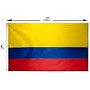 DANF Colombia Flag 3x5 Ft Thick Polyester, Fade Resistant, Brass Grommets, Canvas Header, Double Sided Colombian National Flags 3 X 5 Feet
