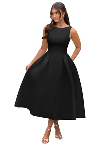 Boat Neck Satin Midi Prom Dress 2026