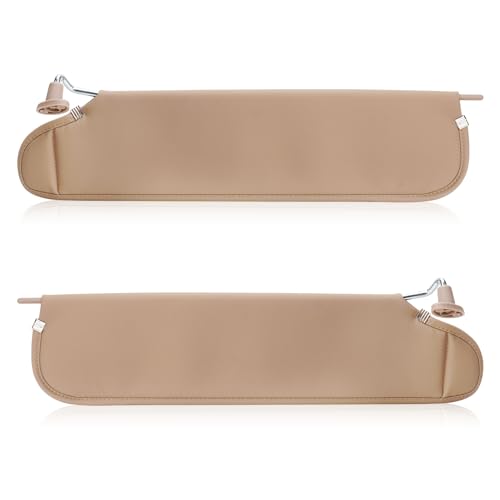 2Pcs Driver & Passenger Side Sun Visor Without Light Fit for Jeep Wrangler TJ 1997 1998 1999 2000 2001 2002, Brown