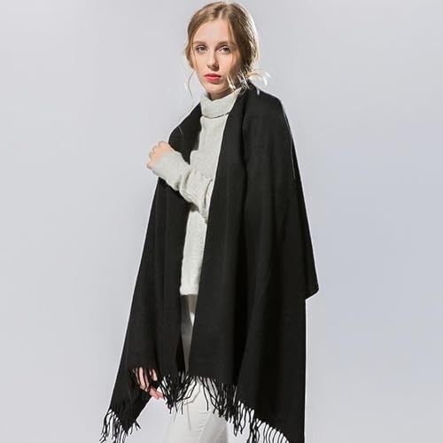 Soft Cashmere Winter Scarf, 80 x 27 inches, Machine Washable, Warm Fringed Shawl with Tassels4