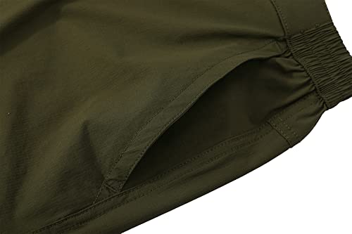 Men's Stretchy Quick Dry Cargo Hiking Shorts Lightweight Work Shorts 6 Pockets For Cycling Travel Camping Army Green 34 #TOP3
