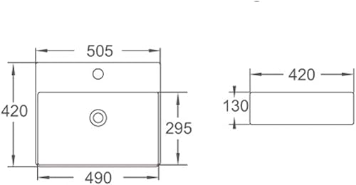 Miniatura 57 de KINGWONG Fregadero de encimera de 24 pulgadas para baño, lavabos de baño rectangulares modernos, poco profundos, de porcelana de cerámica blanca