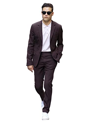 Costume homme 2 pièces veste et pantalon de mariage noir à revers cranté