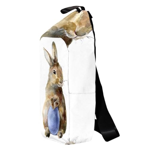 Sac à dos aquarelle lapin de Pâques 16x36cm multicolore - 3