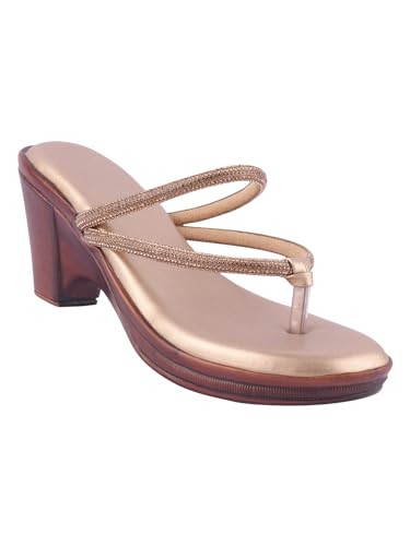Image of TRYME Gorgeous Wedge Slip On Sandal Embellished Rhinestones Strap Platform Party Heels For Womens & Girls