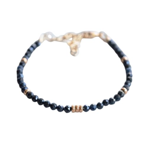 Bracelet en saphir bleu 3mm LKBEADS avec perles rondes à facettes