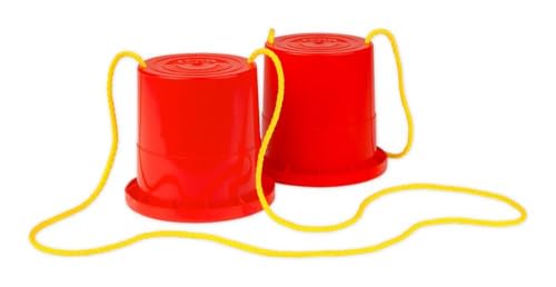 Lena 61410 Topfstelzen Uni, Laufdosen ca. 17 cm, Kindertopfstelzen zum Balance üben, Becherstelzen einfarbig, Laufdollis für Kinder ab 36m, Sortiert