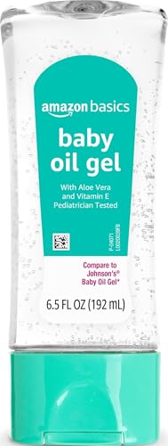Image of Amazon Basics Baby Oil Gel with Aloe Vera & Vitamin E, Moisturizing, Fast Absorbing, No-Mess, Dermatologist Tested, 6.5 fl oz, Pack of 1 (Previously Solimo)