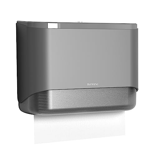 Wall Mount Paper Towel Dispenser, Multifold Paper Towels Dispenser with Key Lock Commercial Hand Paper Towel Holder for Bathroom (Gray)