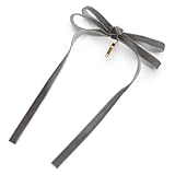 [ジュエルボックス] JewelVOX ポニーフック ヘアアクセサリー レディース リボン 長め ベロア 大人 (グレー)