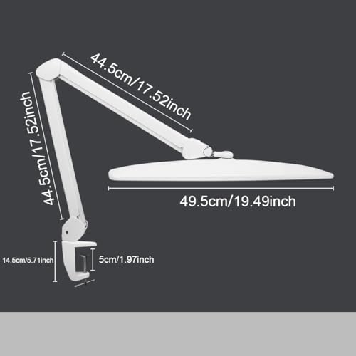 BRAVECOW Daylight Task Lamp LED Desk Lamp Clip Folding Craft Light, Stepless Dimming, 3 Light Modes Eye Protection Desk Lamp Touch Dimmable Eye-Caring Study Reading - Image 5