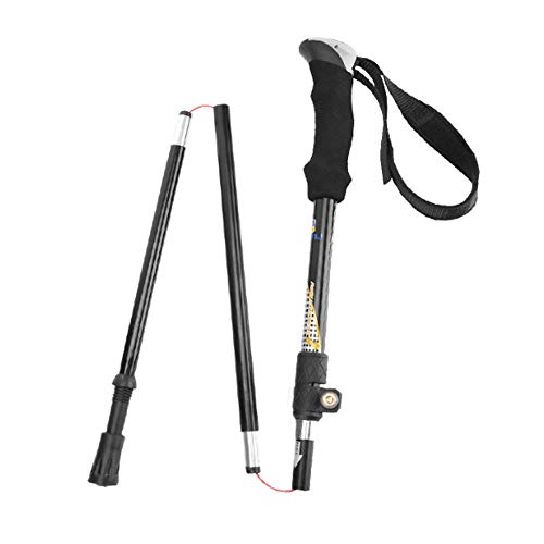 0 ℃ Outdoor Bastones de Senderismo de Marcha nórdica, Bastones de Senderismo Unisex Ajustables y Ligeros, Aleación de Aluminio 7075, Esponja Absorbente del Sudor EVA para Senderismo, la Escalada