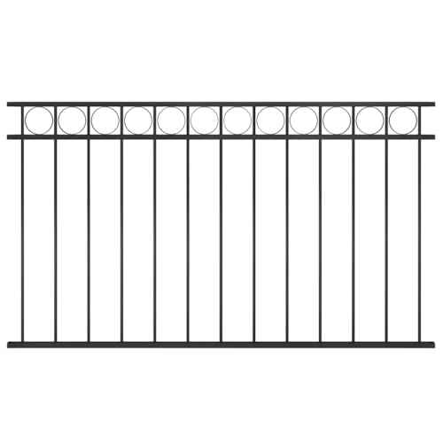 Sophrelle Panel de Valla Assen de Acero, 1,7 x 0,8 m, Negro Negro,146316