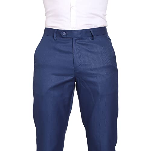 Image of MALENO Men's Diamond Textured Regular Fit Trouser | Soft and Breathable Fabric | Trousers for Office, Party