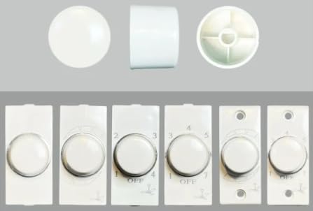 Image of fan regulator knob cap only, fan speed controller knob, fan knob cap only, ceiling fan knob, fan regulator knob, white, plain, pack of 10 (Small)