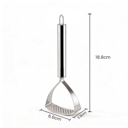 Image of Stainless Steel Garlic Masher | Heavy Duty SS 202 Garlic Crusher | Rust-Proof, Food-Grade, Ergonomic Handle | Easy Press Garlic & Ginger Mashing Tool for Kitchen | Dishwasher Safe