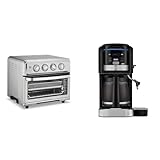 Cuisinart Air Fryer + Convection Toaster Oven, 8-1 Oven with Bake, Grill, Broil & Warm Options, Stainless Steel, TOA-70 & CHW-16 12-Cup Programmable Coffeemaker & Hot Water System New Black